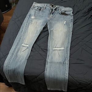 RSQ London Skinny Ripped Blue Jeans